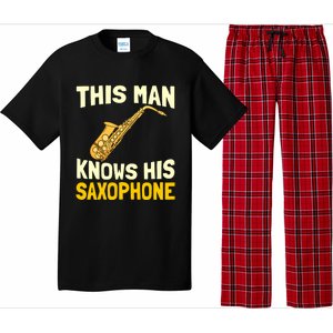 This Knows His Saxophone Gift Jazz Musician Sax Saxophonist Gift Pajama Set