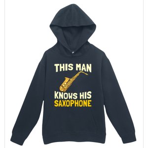 This Knows His Saxophone Gift Jazz Musician Sax Saxophonist Gift Urban Pullover Hoodie