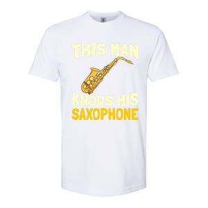 This Knows His Saxophone Gift Jazz Musician Sax Saxophonist Gift Softstyle CVC T-Shirt