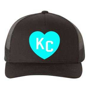 Teal Kc Heart Cute Teal Kansas City Heart Teal Kc Hometown Yupoong Adult 5-Panel Trucker Hat