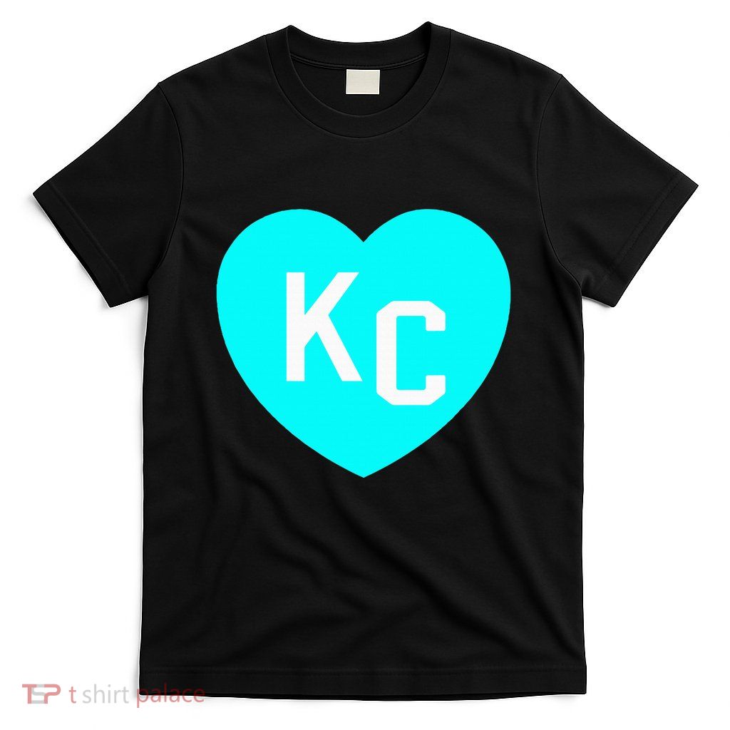Teal Kc Heart Cute Teal Kansas City Heart Teal Kc Hometown T-Shirt