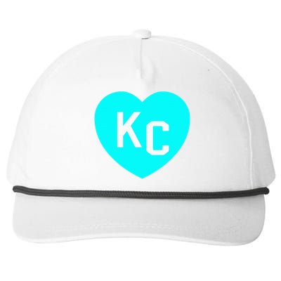 Teal Kc Heart Cute Teal Kansas City Heart Teal Kc Hometown Snapback Five-Panel Rope Hat