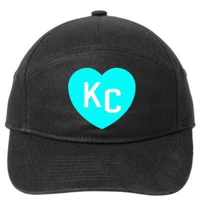 Teal Kc Heart Cute Teal Kansas City Heart Teal Kc Hometown 7-Panel Snapback Hat