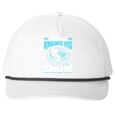 This Knows His Snow Gift Skier Ski Mountains Skiing Gift Snapback Five-Panel Rope Hat