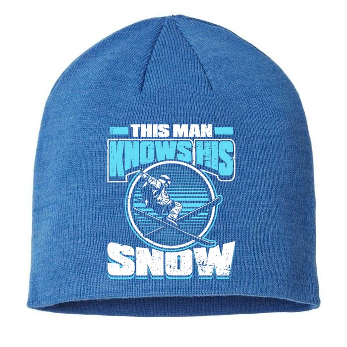 This Knows His Snow Gift Skier Ski Mountains Skiing Gift Sustainable Beanie