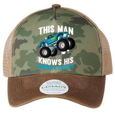 This Knows His Trucks Gift Motorsport Show Monster Trucks Gift Legacy Tie Dye Trucker Hat