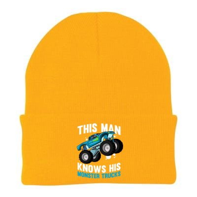 This Knows His Trucks Gift Motorsport Show Monster Trucks Gift Knit Cap Winter Beanie