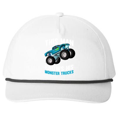 This Knows His Trucks Gift Motorsport Show Monster Trucks Gift Snapback Five-Panel Rope Hat