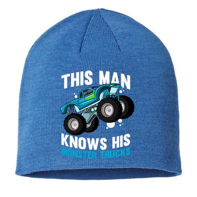 This Knows His Trucks Gift Motorsport Show Monster Trucks Gift Sustainable Beanie