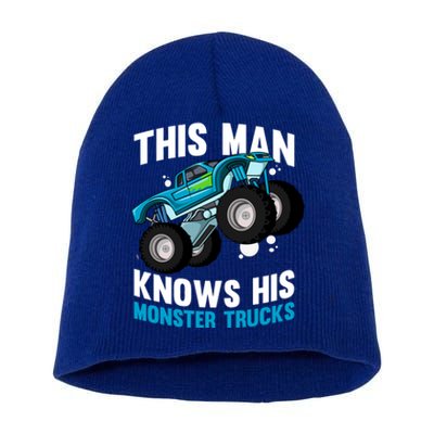 This Knows His Trucks Gift Motorsport Show Monster Trucks Gift Short Acrylic Beanie