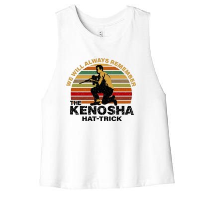 The Kenosha Hattrick Women's Racerback Cropped Tank