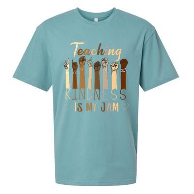 Teaching Kindness Is My Jam asd Awareness Sueded Cloud Jersey T-Shirt