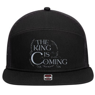 The King Is Coming Revelation 14 Christian Rapture Floral 7 Panel Mesh Trucker Snapback Hat