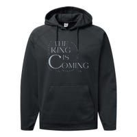 The King Is Coming Revelation 14 Christian Rapture Floral Performance Fleece Hoodie