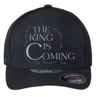 The King Is Coming Revelation 14 Christian Rapture Floral Flexfit Unipanel Trucker Cap