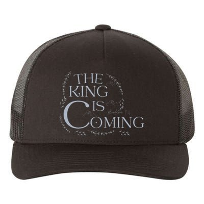 The King Is Coming Revelation 14 Christian Rapture Floral Yupoong Adult 5-Panel Trucker Hat