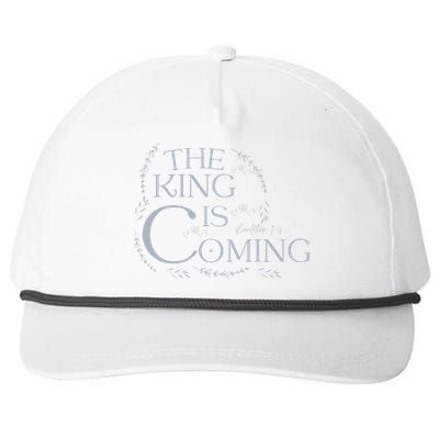 The King Is Coming Revelation 14 Christian Rapture Floral Snapback Five-Panel Rope Hat