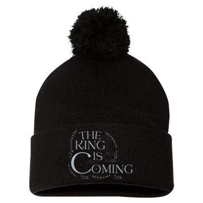 The King Is Coming Revelation 14 Christian Rapture Floral Pom Pom 12in Knit Beanie