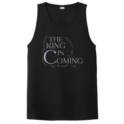 The King Is Coming Revelation 14 Christian Rapture Floral PosiCharge Competitor Tank