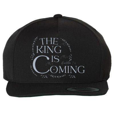 The King Is Coming Revelation 14 Christian Rapture Floral Wool Snapback Cap