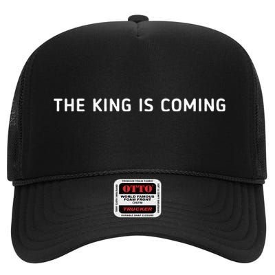 The King Is Coming Revelation 14 Christian Rapture Bible High Crown Mesh Back Trucker Hat