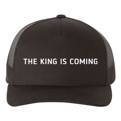 The King Is Coming Revelation 14 Christian Rapture Bible Yupoong Adult 5-Panel Trucker Hat