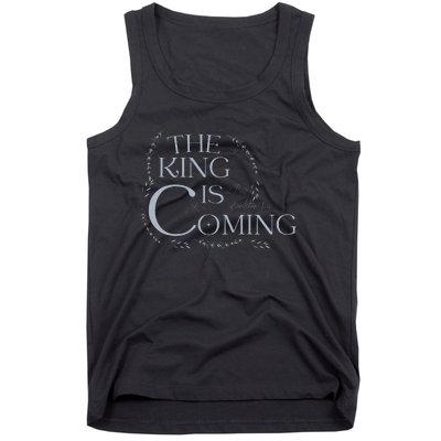 The King Is Coming Revelation 14 Christian Rapture Floral Tank Top