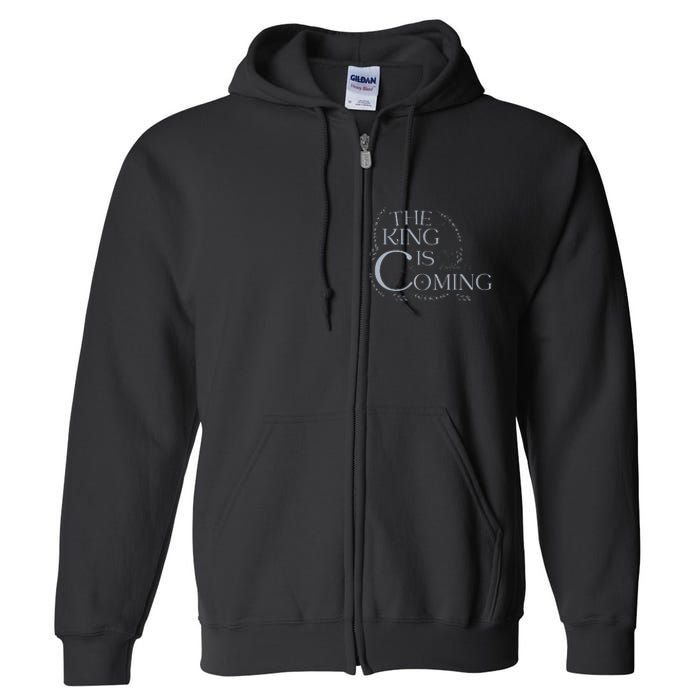 The King Is Coming Revelation 14 Christian Rapture Floral Full Zip Hoodie