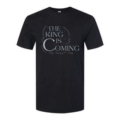 The King Is Coming Revelation 14 Christian Rapture Floral Softstyle CVC T-Shirt