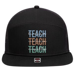 Teach Kindness Inclusion Empathy 7 Panel Mesh Trucker Snapback Hat