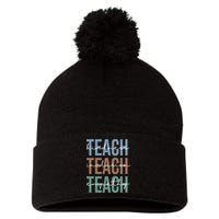 Teach Kindness Inclusion Empathy Pom Pom 12in Knit Beanie