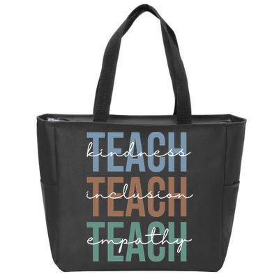 Teach Kindness Inclusion Empathy Zip Tote Bag
