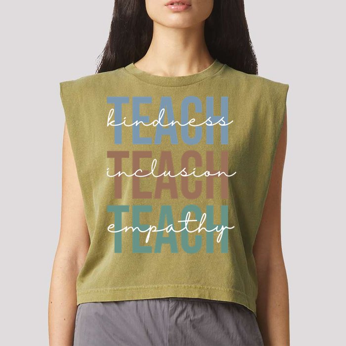 Teach Kindness Inclusion Empathy Garment-Dyed Women's Muscle Tee