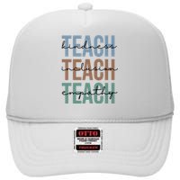 Teach Kindness Inclusion Empathy High Crown Mesh Back Trucker Hat