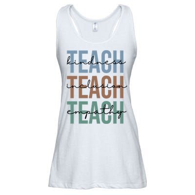 Teach Kindness Inclusion Empathy Ladies Essential Flowy Tank