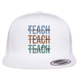 Teach Kindness Inclusion Empathy Flat Bill Trucker Hat