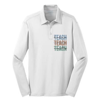 Teach Kindness Inclusion Empathy Silk Touch Performance Long Sleeve Polo