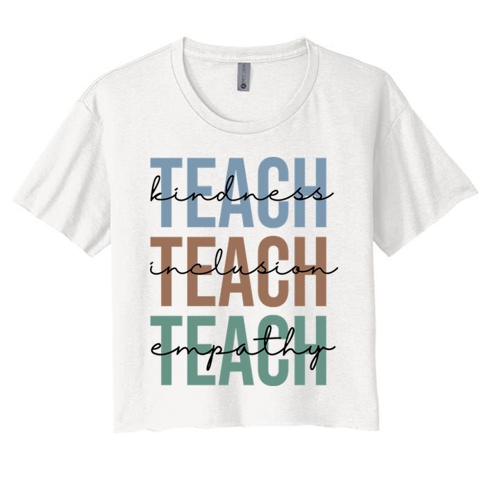 Teach Kindness Inclusion Empathy Crop Top