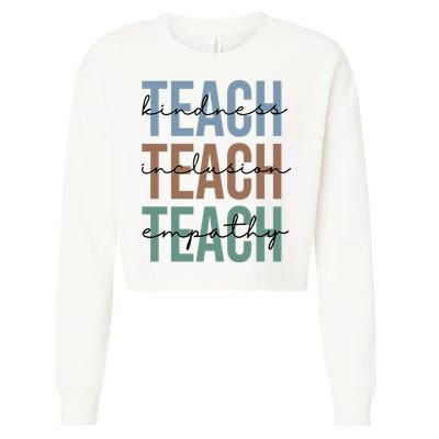 Teach Kindness Inclusion Empathy Cropped Pullover Crew