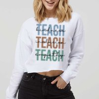 Teach Kindness Inclusion Empathy Cropped Pullover Crew