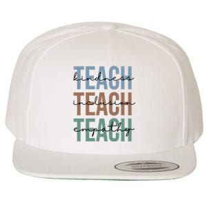 Teach Kindness Inclusion Empathy Wool Snapback Cap