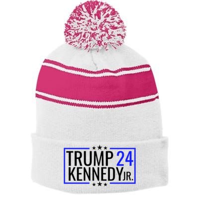 Trump Rfk Jr 2024 Trump Kennedy 2024 Stripe Pom Pom Beanie