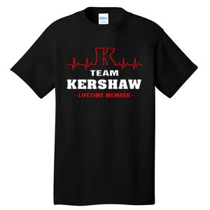 Team Kershaw Lifetime Member Proud Family Surname Kershaw Tall T-Shirt