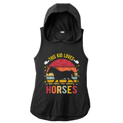 This Kid Loves Horses Boys And Girls Horse Gift Meaningful Gift Ladies PosiCharge Tri-Blend Wicking Draft Hoodie Tank