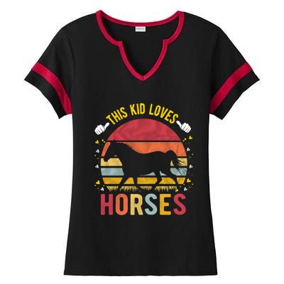 This Kid Loves Horses Boys And Girls Horse Gift Meaningful Gift Ladies Halftime Notch Neck Tee