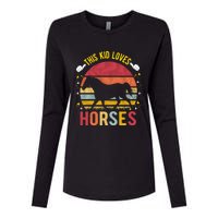 This Kid Loves Horses Boys And Girls Horse Gift Meaningful Gift Womens Cotton Relaxed Long Sleeve T-Shirt