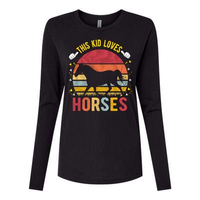 This Kid Loves Horses Boys And Girls Horse Gift Meaningful Gift Womens Cotton Relaxed Long Sleeve T-Shirt