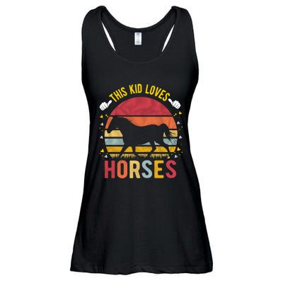 This Kid Loves Horses Boys And Girls Horse Gift Meaningful Gift Ladies Essential Flowy Tank