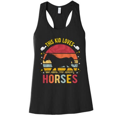 This Kid Loves Horses Boys And Girls Horse Gift Meaningful Gift Women's Racerback Tank