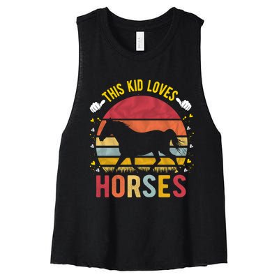 This Kid Loves Horses Boys And Girls Horse Gift Meaningful Gift Women's Racerback Cropped Tank